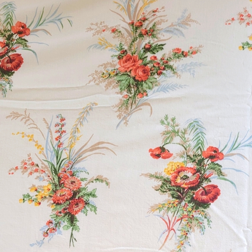 VINTAGE Single/Twin Sz Top Sheet  By Sears Roebuck & Co. W/1 Case - Picture 5 of 16